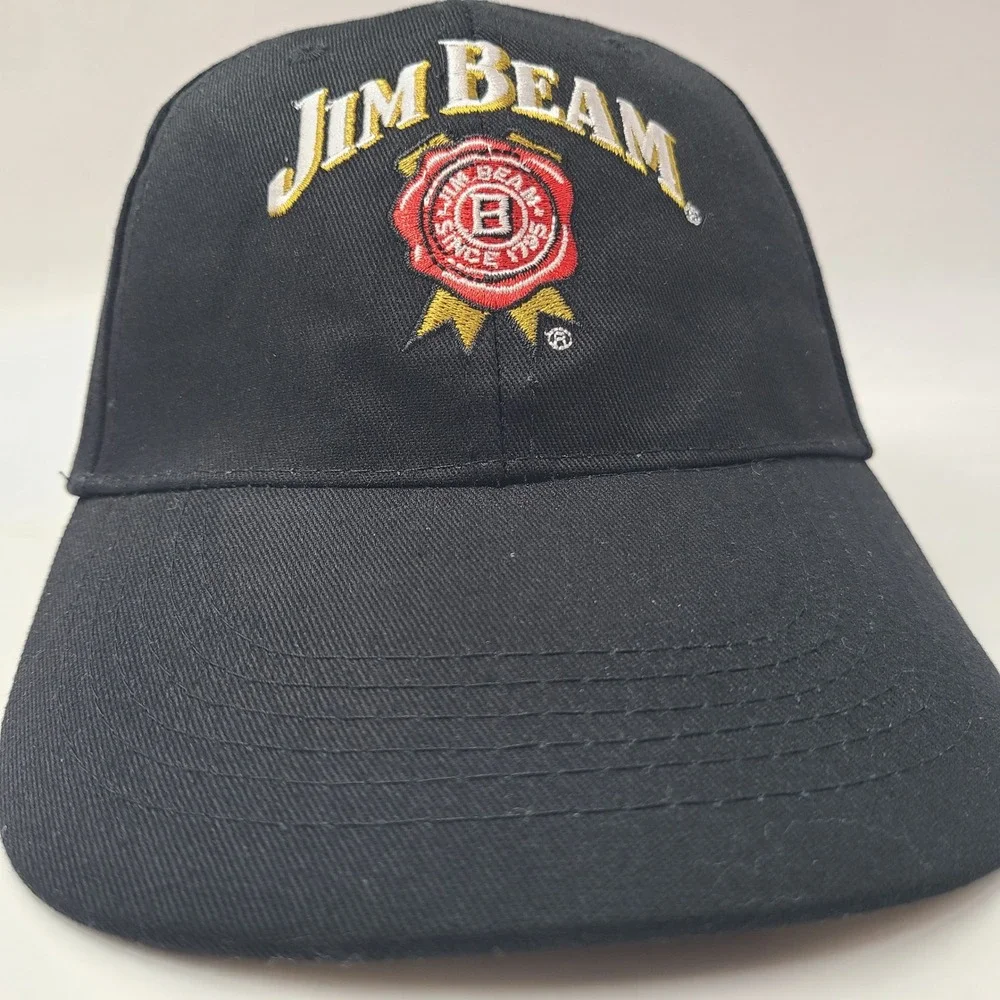 Jim Beam Hat Strapback Black Bourbon Whiskey Advertising Promo Casual Cotton Men